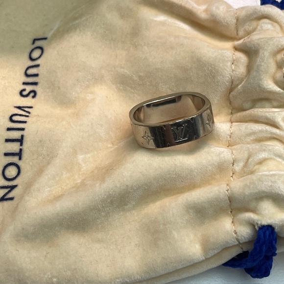 Louis Vuitton Berg Nanogram Ring M Silver/Gold M00217 w/ box and dust bag - Picture 6 of 16